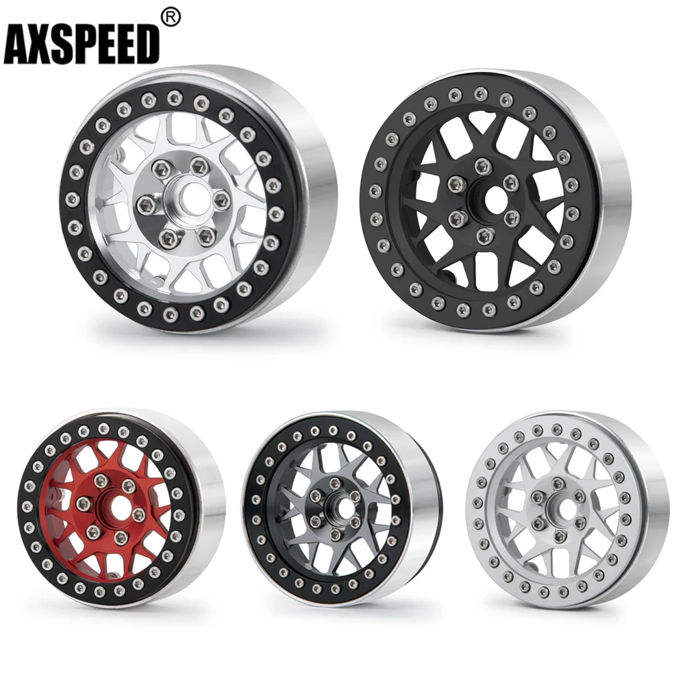 

AXSPEED 2.2 inch Aluminum Alloy Beadlock Wheel Hub Wheel Rims for 1/10 Axial SCX10 90046 Wraith 90018 TRX-4 D90 RC Crawler Car
