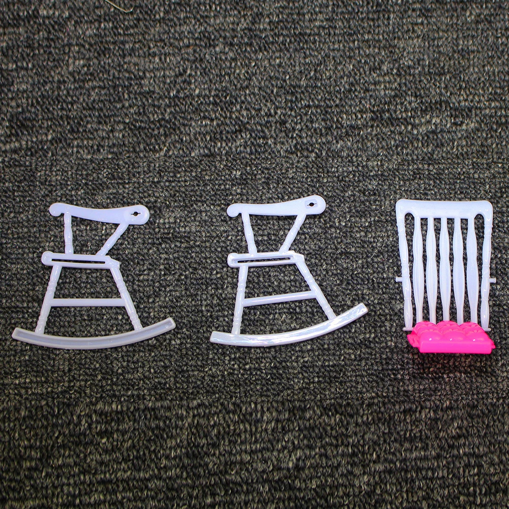 

Dollhouse Decoration Girls Toy Mini Rocking Plastic Accessories Furniture Play Gift Doll Chair