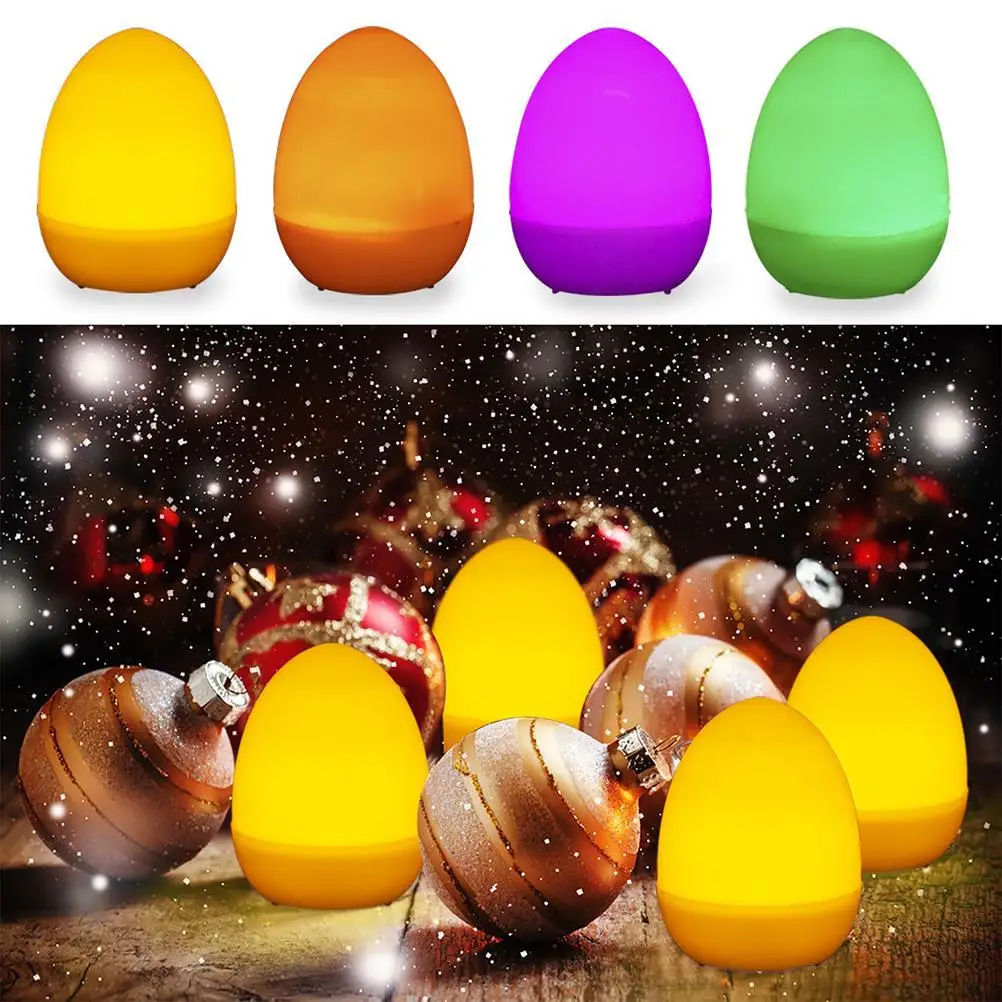 

12PCS Battery Powered Easter Simulation Eggs Easter Decoration Multicolor LED Lighting Eggs for Home Decoration Kids Gift