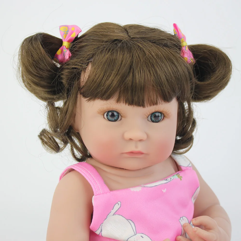 40 см всего тела мягкого силикона виниловые Reborn Baby Doll игрушки 15 дюймов мини платье