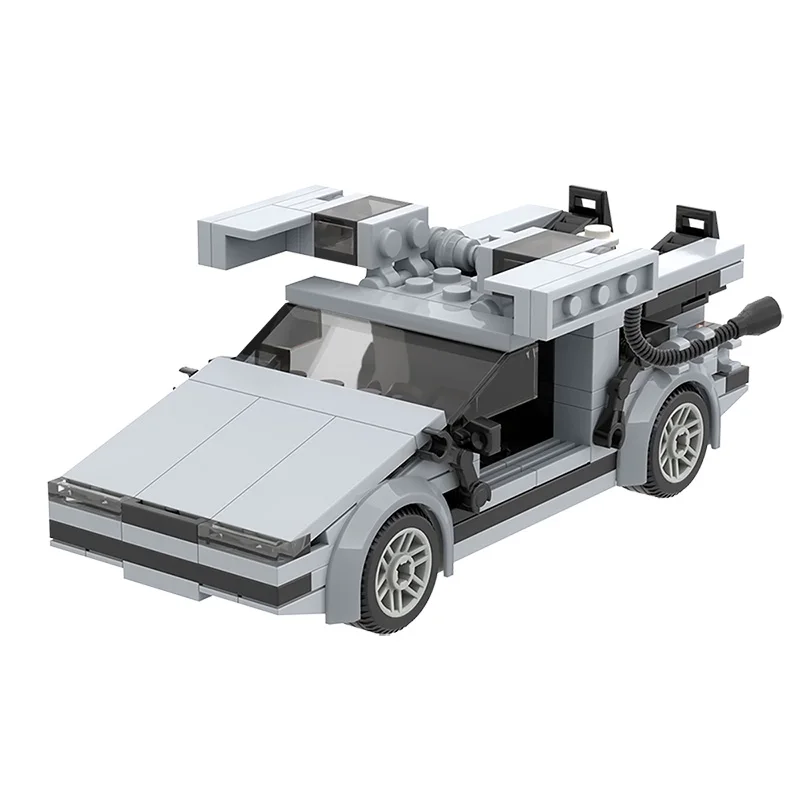 

High-tech MOC Car Back to the Futured Time Machine Deloreaning Champions Speed Supercar Building Blocks Electric Toys