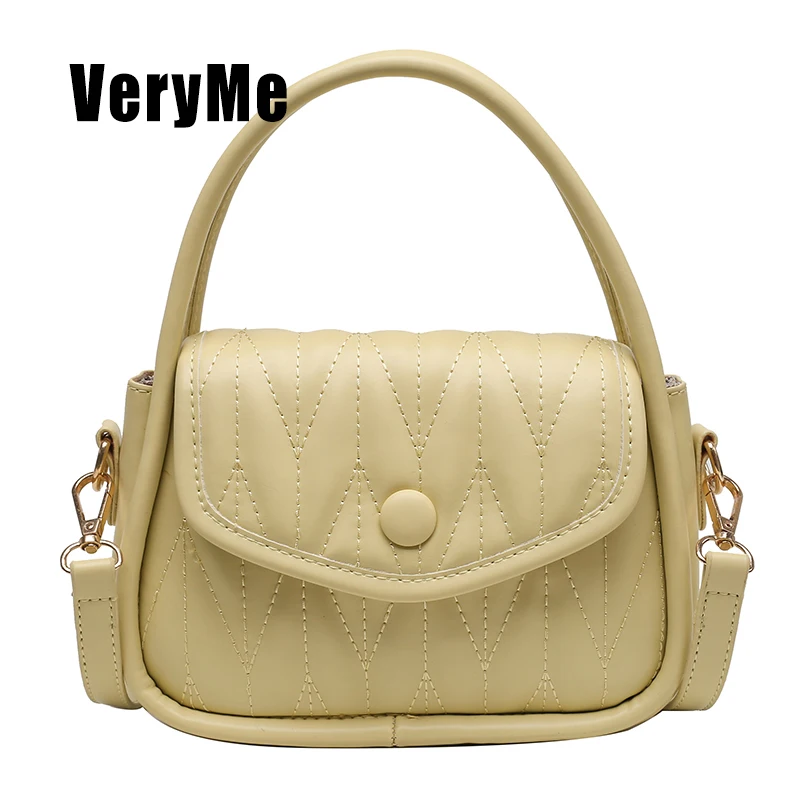 

VeryMe New Fashion Women Shoulder Crossbody Tote For Ladies Candy Color Messenger Beach Bags PU Leather Small Handbags And Purse