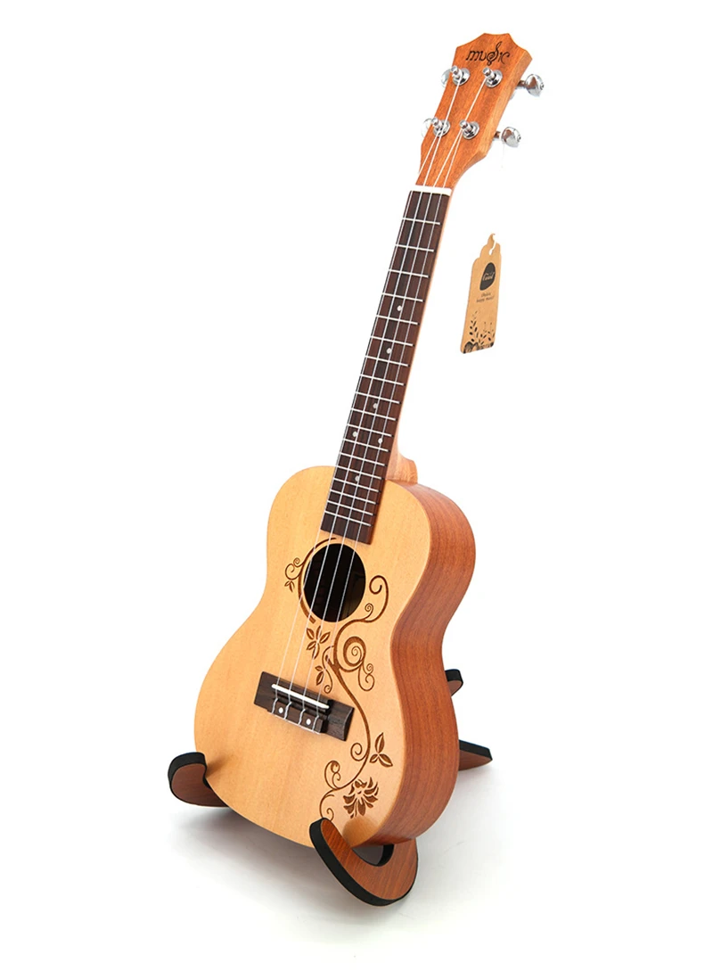 23 ukulele konzert akustische mini gitarre palisander griffbrett 4 saiten fichte holz schnitzereien elektrische ukelele gebaut in pickup eq free glob
