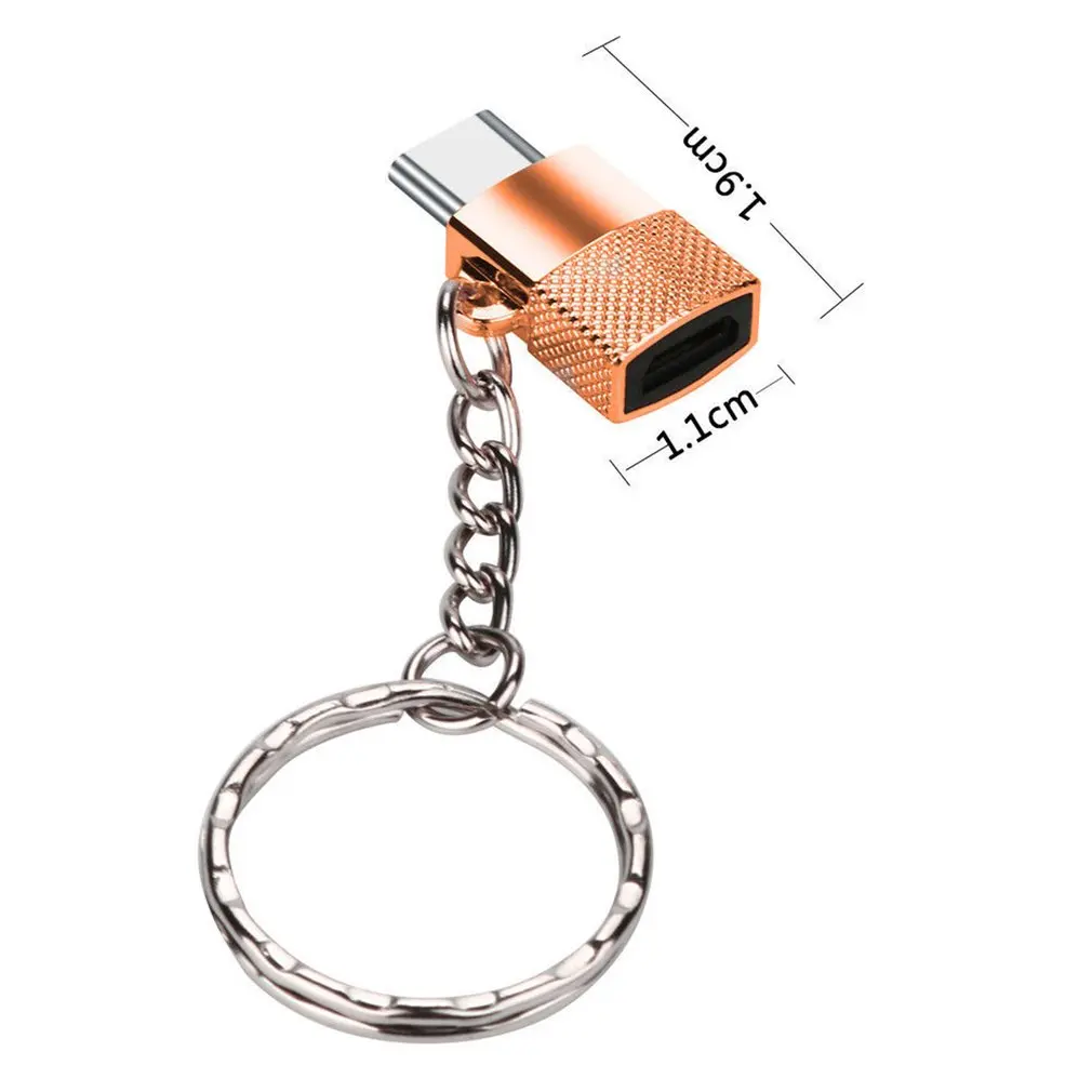 Адаптер Micro-USB Type C для зарядки телефона адаптер Android Micro USB-Type-C Female-Male с брелком |