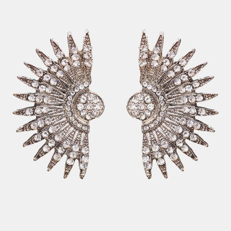 E1272-Silver Ztech New Fashion Z Luxury Brand Rhinestones Water Drop Crystal Geometric Gem Designer Vintage Earrings For Women Free Shipping - Окраска металла: E1272-Silver