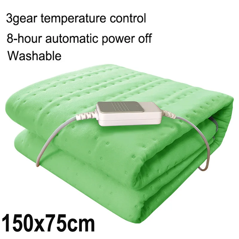 150x75cm Green Моющаяся электрическая Одеяло двойной 220V с электрическим подогревом Одеяло коврик один-управление общежития Спальня ковер с подогревом - Цвет: 150x75cm Green