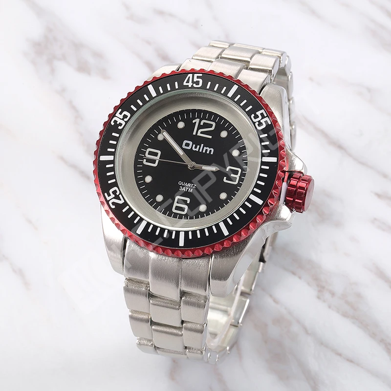 

Solid Stainless Steel Men's Sports Army Military Rotatable Case Watch Silver Stainless Analog Wristwatch