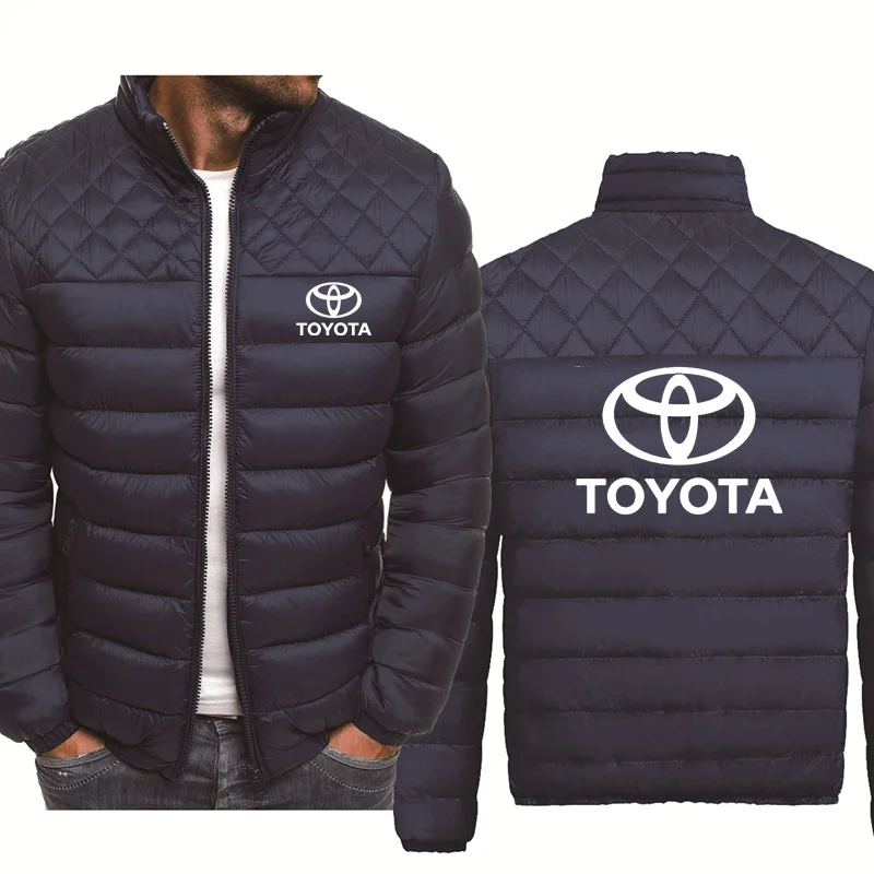 

Spring Autumn Thicken Warm Wool Fleece Men's Jacket Toyota Car Logo Printing Casual High Quality Cotton Men's Zip Jacket