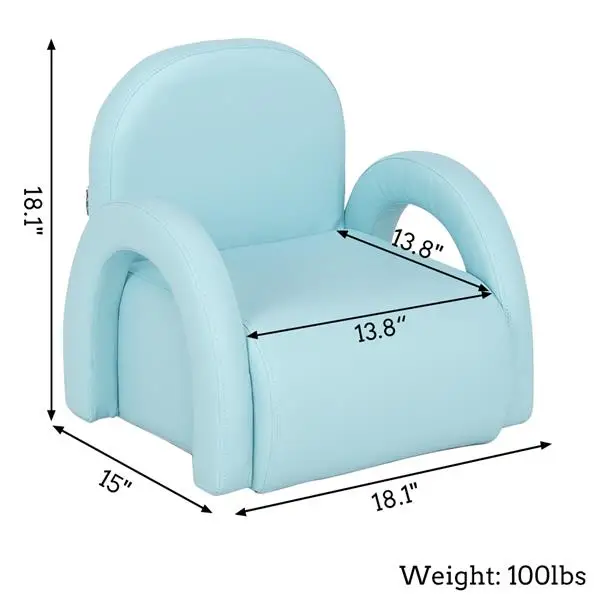 Children Sofa Children small Sofa Princess Style Childrens Double Sofa  Rainbow Section Sky Blue