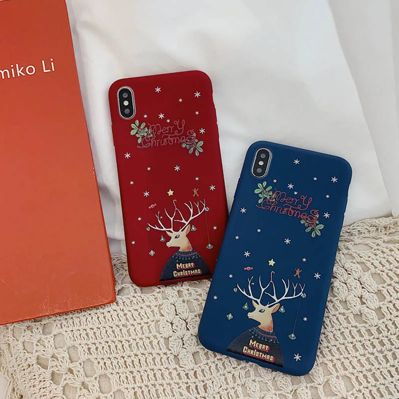 Чехол Lovebay Merry Christmas Elk ДЛЯ IPhone X XR XS Max 11 Pro 7 8 6 6S Plus силиконовый мягкий чехол для