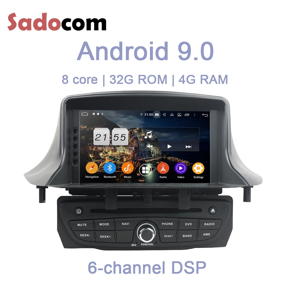 DSP IPS Android 9 0 для Renault Megane III Fluence 2009 2016 4 Гб RAM автомобильный dvd плеер GPS ГЛОНАСС RDS