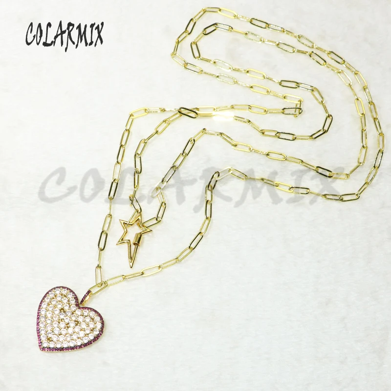 3 шт многослойное ожерелье с цирконием аксессуары подвеской в виде сердца