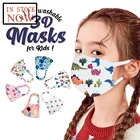 6 шт., Детские многоразовые маски для лица, с мультяшным принтом