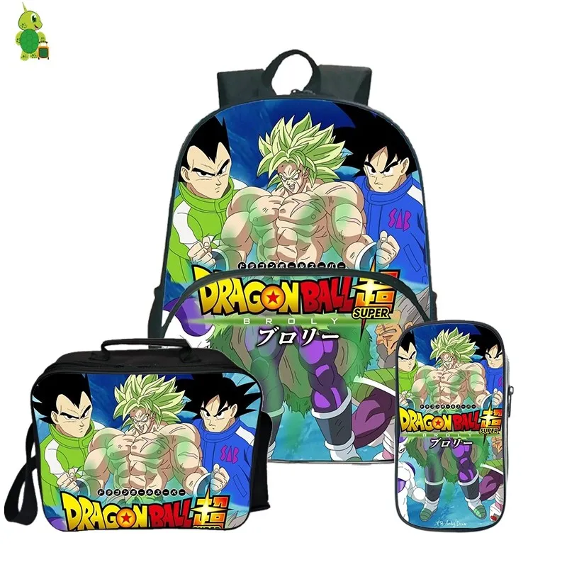 8 Dragon Ball Z Broly рюкзак Карандаш Чехол школьные сумки для подростков, для мальчиков и девочек, обед рюкзак 3 шт./компл. Детский рюкзак для путешествий - Цвет: 8