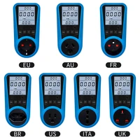 eu plug socket digital current meter voltmeter ac power meter time watt power energy tester wattmeter us uk au fr br it plug