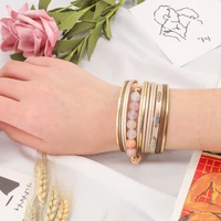european and american fashion hand woven christmas gift temperament atmosphere pearl leaf bracelet