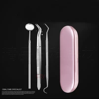 dental instruments three piece mouth mirror tweezers probe oral inspection tool dental calculus removal oral cleaning tool