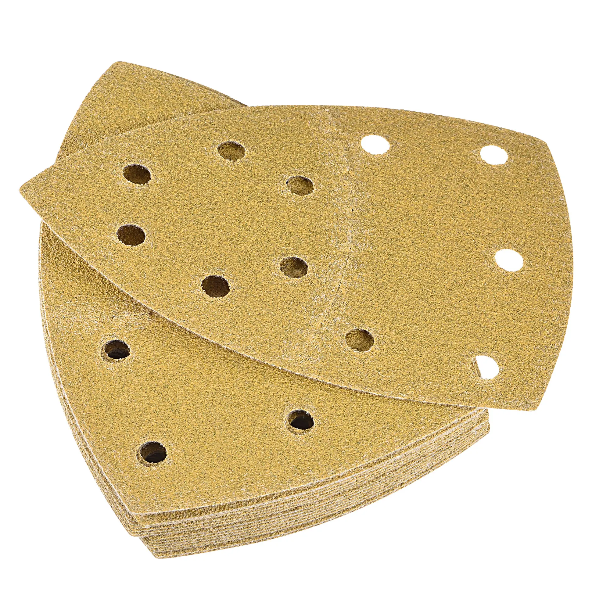 

Uxcell 11 Holes Triangle Sandpaper 60 Grits (P60) Medium Abrasive 6-Inch Aluminum Oxide Sanding Sheets 20pcs