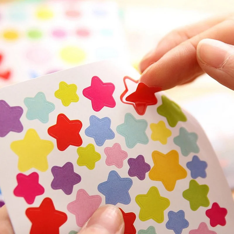 6 листов/Партия DIY милые кавайные цветные бумажные наклейки в виде сердца для