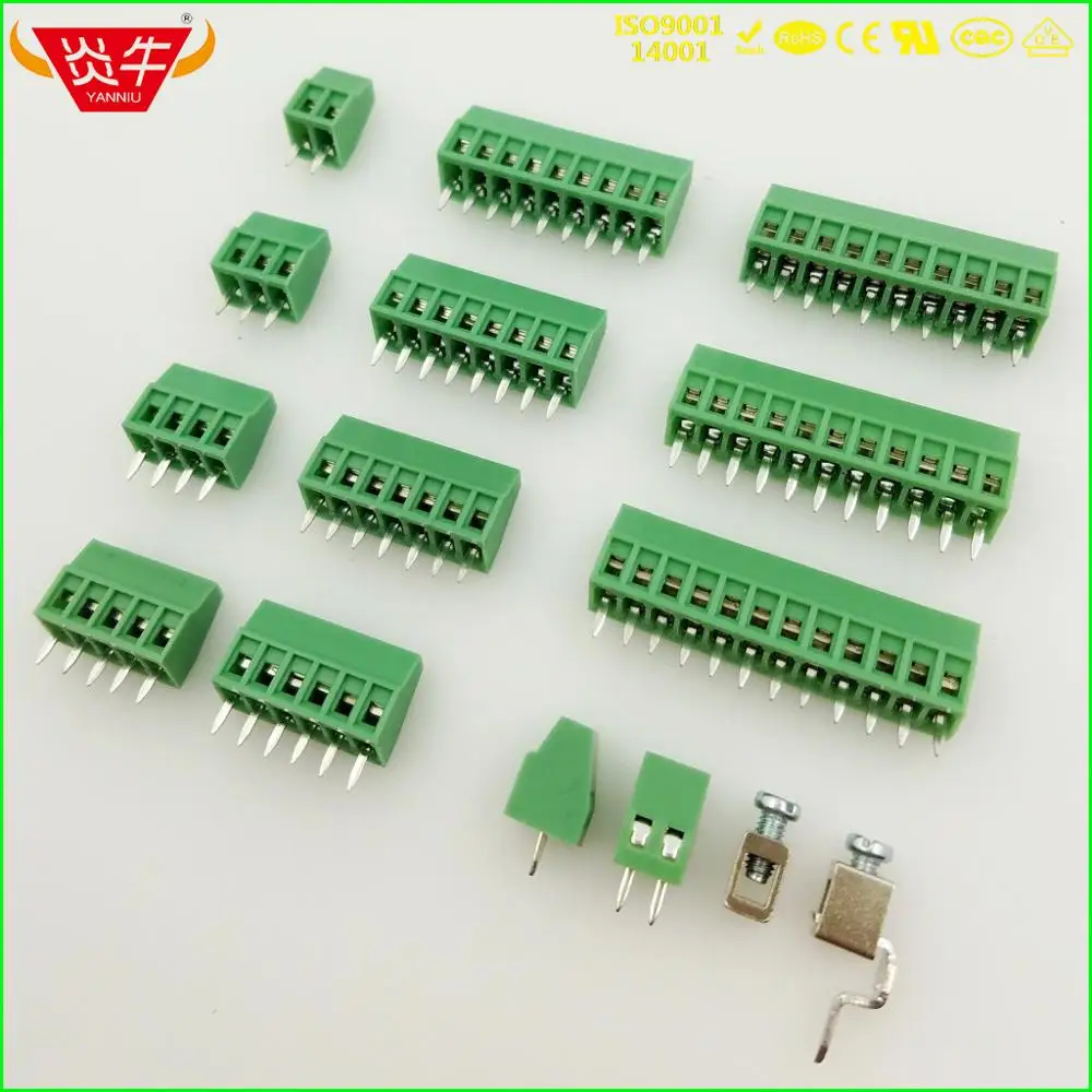 KF308 2,54 мм 2PIN PCB Универсальный винтовой клеммный блок DG308 KF128-2.54-2P MPT 0,5/2-2,54-1725656 PHOENIX CONTACT YANNIU