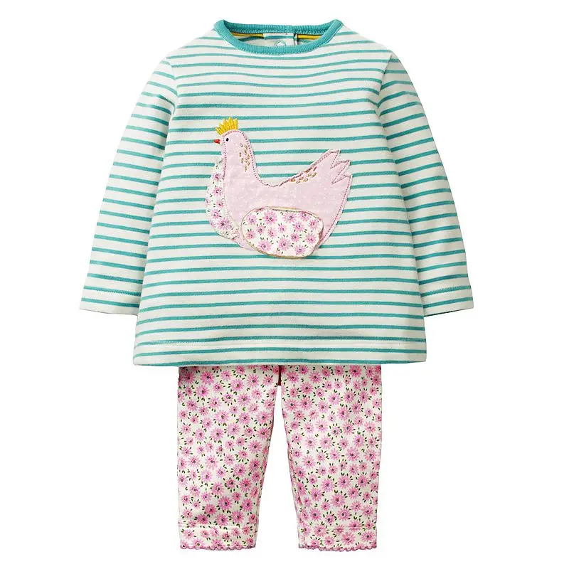 Комплекты одежды для девочек с аппликацией в виде животных; коллекция года; брендовая осенняя одежда для маленьких девочек; Детская школьная одежда; Детский комплект; спортивный костюм