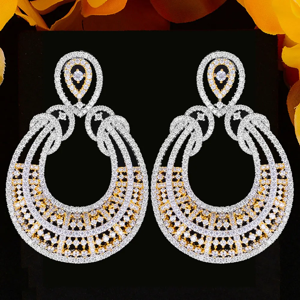 

Kellybola блестящие Романтические Роскошные Круглые Подвесные серьги для женщин Свадебные кубические циркониевые модные ювелирные изделия дл...