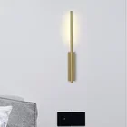 Настенный мини-светильник в скандинавском стиле, светодиодный длинный современный золотистый Железный настенный светильник для гостиной, спальни, кухни, комнатный домашний декор, освещение для кофейни