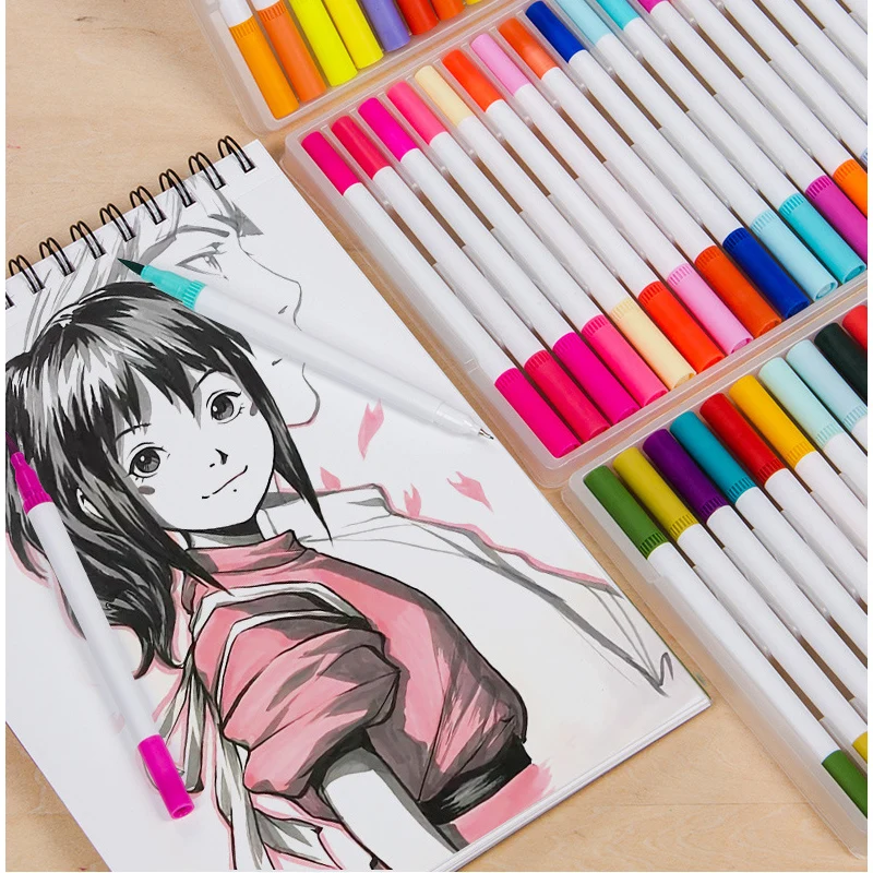 12-132Colors Brush Pen Art Markers Set Calligraphy Dual Tip Highlighter Sketching Marker For Lettering Painting Supplies | Канцтовары