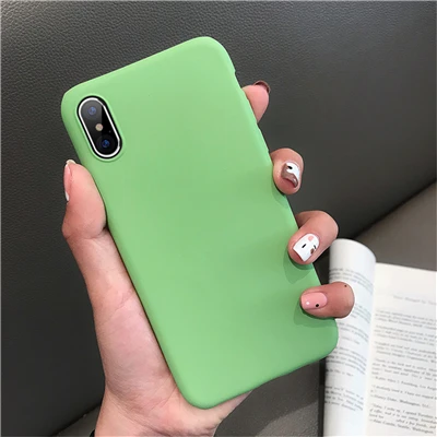 Green Ультратонкий матовый чехол с песчаником для iPhone 11 Pro Max scrip, мягкая задняя крышка для iPhone 11, 6 S, 7, 8, XR, XS Max Plus, тонкие чехлы для телефонов - Цвет: Green