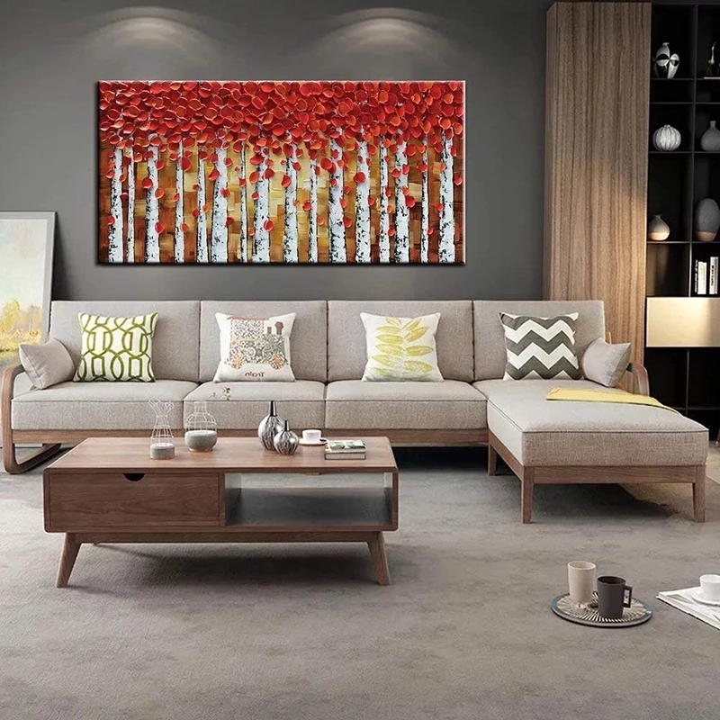 Настенная картина ручная роспись большая маслом 3D дерево холст живопись для