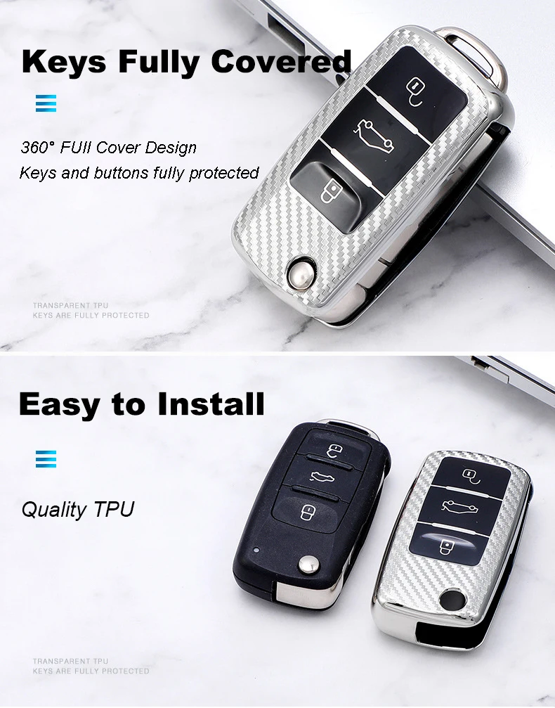 Чехол Для Ключей Из Углеродного Волокна Автомобиля