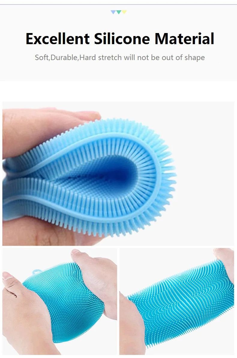 Anti-Bacterial Versatile Silicone Sponge Dish Washing Scrubber Fruit Vegetable Cleaning Kitchen Gadgets Brush Accessories | Дом и сад