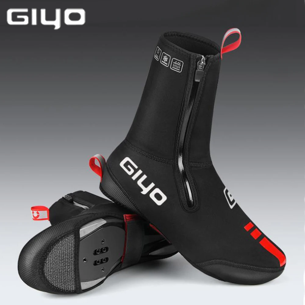 

Водонепроницаемый ветрозащитный флисовый теплый чехол GIYO для велосипедной обуви, светоотражающий защитный чехол для велосипедной обуви