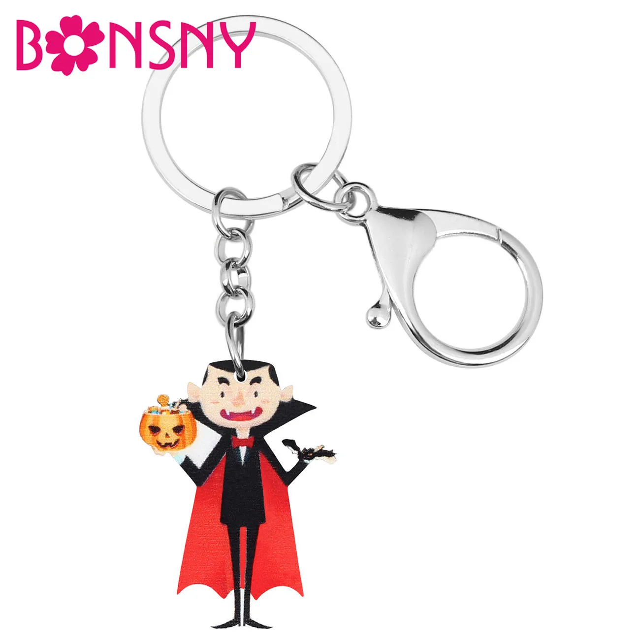 Bonsny акриловые брелки вампира на Хэллоуин большой уникальный тыквенный брелок с