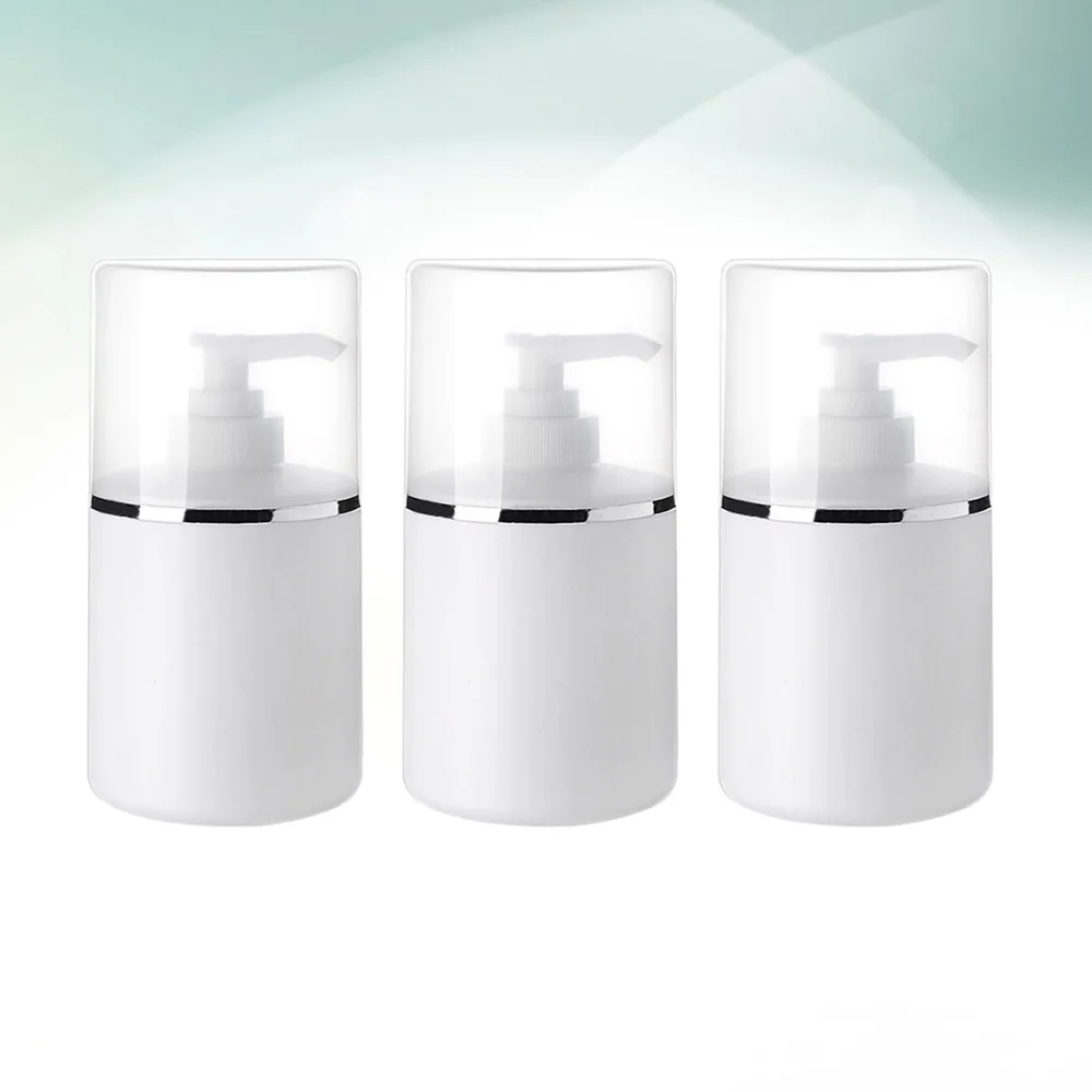 

3pcs Empty Pump Bottles Comestics Dispenser Bottles Pressing Emulsion Bottles Pastic Shampoo Bottle Lotion Bottle (White 250ML)