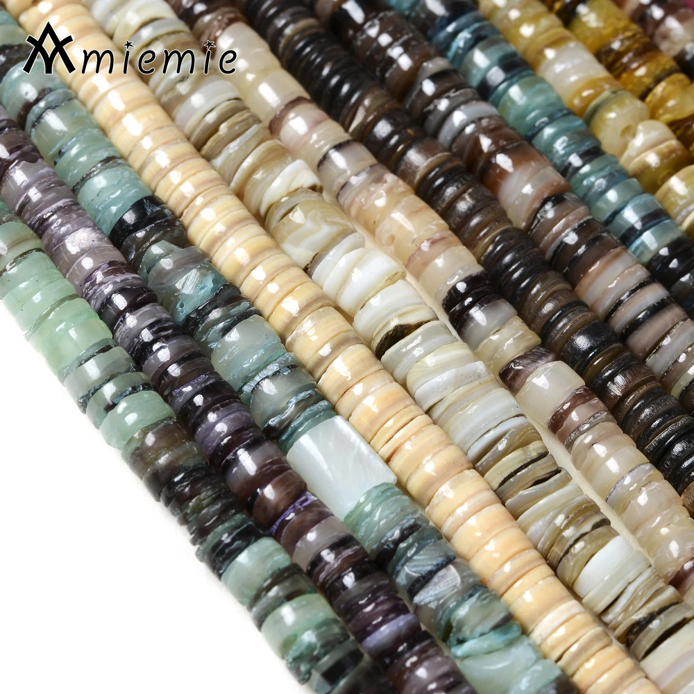 170-420Pcs/Strip Natural Heishi Pearl Beads Flat Dyed Shell For Jewelry Making Bracelet Handmade Earring Necklace Gift - купить по