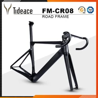 high quality disc brake road bicycle frameset max 28c tires t1000 full carbon fiber road bike frame with integrated handlebar