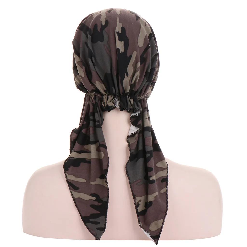 

Women's Muslim Hijab Cancer Chemo Caps Flower Print Turban Cap Hair Loss Headscarf Elastic Milk Silk Muslim Hijab Scarf Headwear