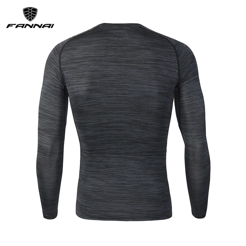FANNAI Спортивная рубашка с длинным рукавом мужские быстросохнущие футболки для