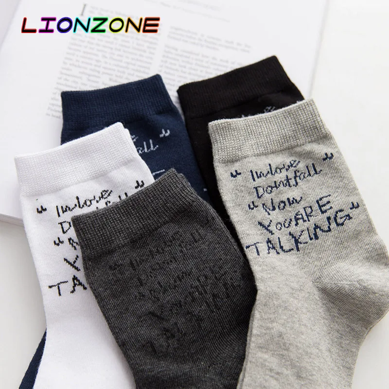 LIONZONE брендовые качественные Whtie хлопковые мужские носки с английскими