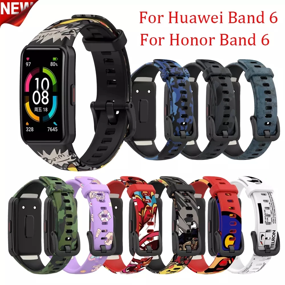 

Cute Strap for Huawei Band 6 Smartwatch Band for Women Men Replacement Watchband for Honor Band 6 Wristband