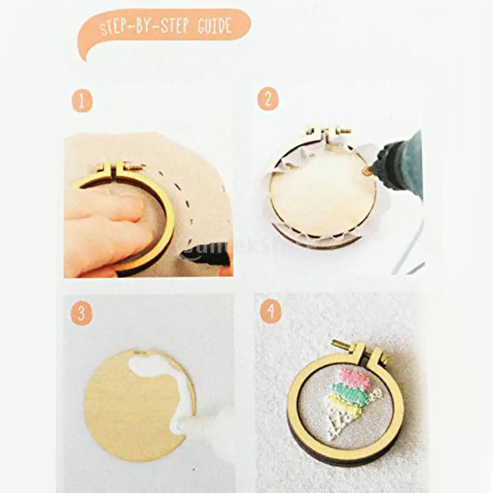 10pcs/set Mini Embroidery Hoop Round Wooden Small Embroidered Stretch Handmad Cross Stitch Frame Diy Crafts Tools | Дом и сад
