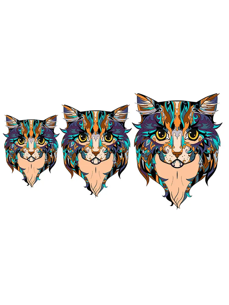 

Wooden Jigsaw Non-toxic Puzzles Game Educational Unique Shape Cat Jigsaw Pieces For Parent-child Game Chrismas Gift