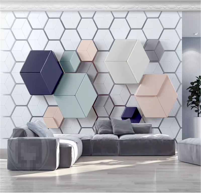 3d стерео современные минималистичные геометрические мраморные мозаичные