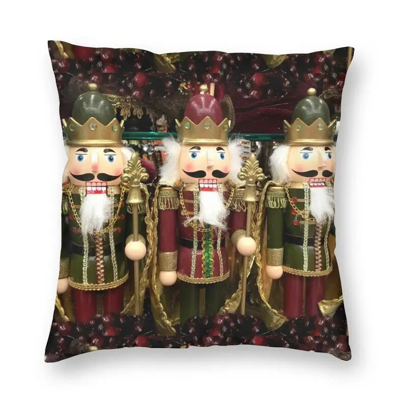 

Christmas Nutcracker Trio Pillow Case Home Decor Kawaii Xmas Toy Soldiers Gift Outdoor Cushions Cover Square Pillowcase