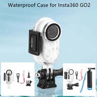 waterproof case for insta360 go2 30m diving protective cover mount adapter for insta360 go 2 action camera accessories