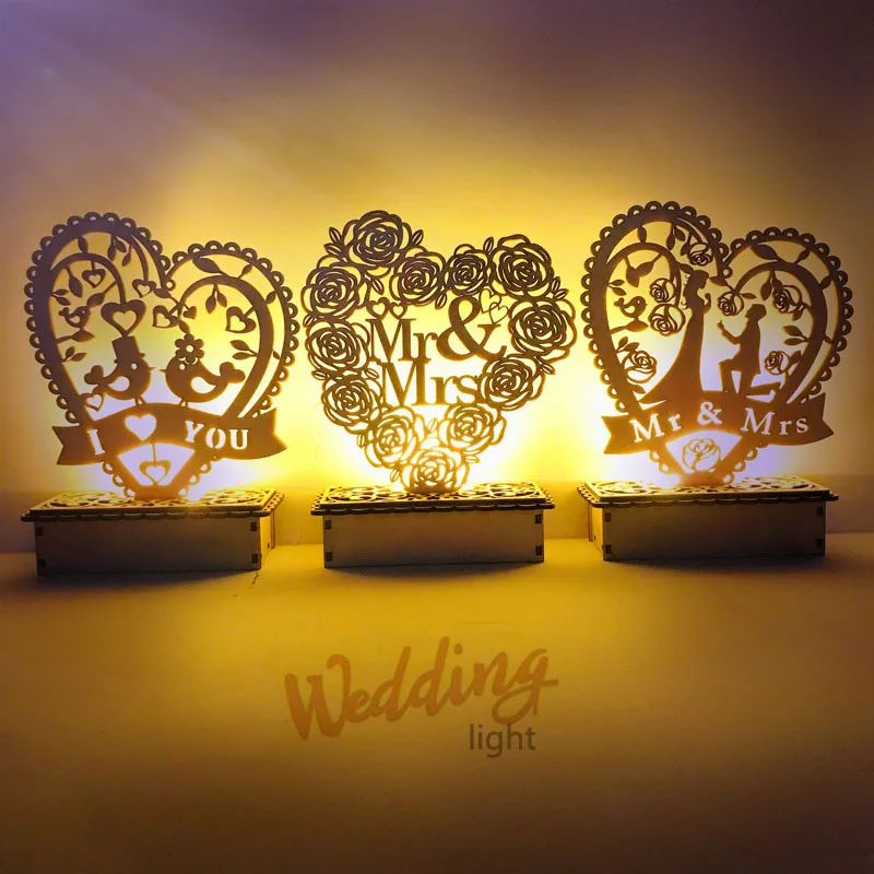 

DIY Wooden LED Wedding Night Light MR MRS for Wedding Propose Marriage Party Decoration