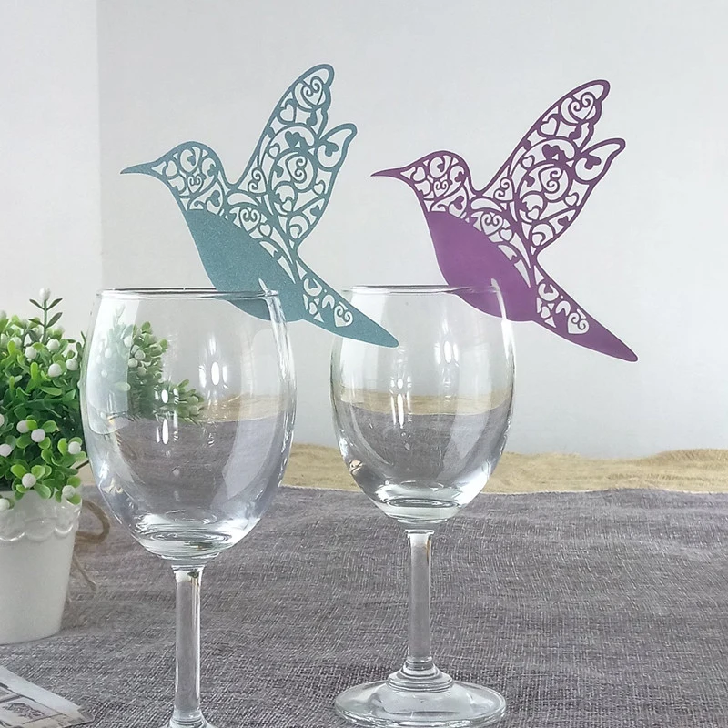 50 шт. летающая птица стакан для вина бумажная карточка Женский эскорт украшение