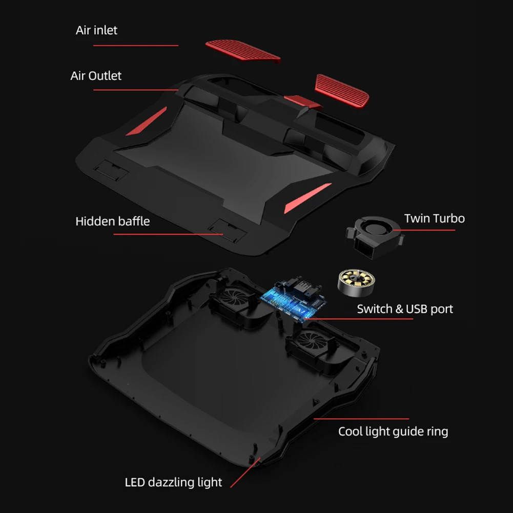 Тихий беззвучный охлаждающий вентилятор для игрового ноутбука USB-охладитель