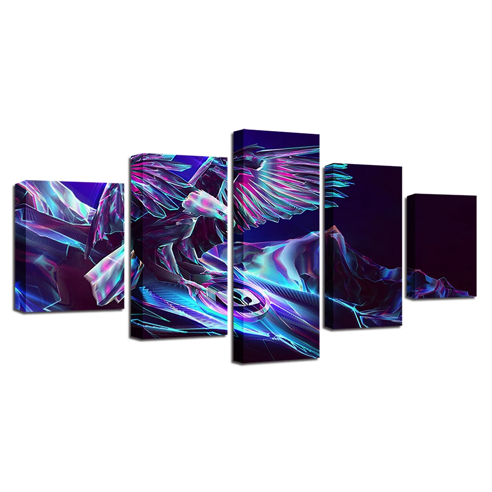 Плакат модульная Картина на холсте искусство 5 шт. абстрактный цвет животное Орл